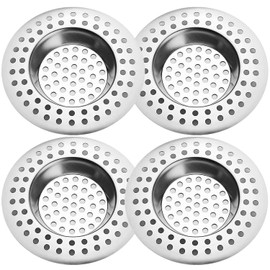 Tomario Stainless Steel Kitchen Sink Strainer Plug, Standard Strainer Drain Protector Hair/Food Catcher for Bathroom, Kitchen, Shower (External Diameter 7.5cm, Inner Diameter 3.6cm, Pack of 4)