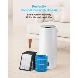 Togameoy DH3i Replacement Filter Compatible with Blueair 2-in-1 Purify + Humidify Air Purifier and Humidifier, DH3i Filters (3 Particle Filters + 1 Wick Filter +2 Sponges)