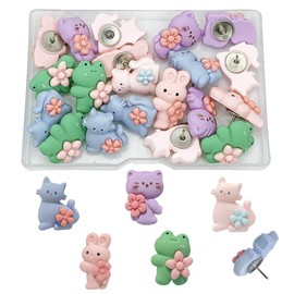20 PCS Cute Cartoon Little Cat Push Pins Decorative Push Pins for Cork Board Cute Thumb Tacks for Bulletin Board, Photos Wall,Office Supplies,DIY,Cute Office Decorations
