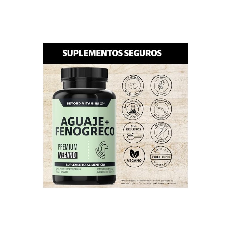Beyond Vitamins | Aguaje + Fenogreco 1000mg Premium | Con