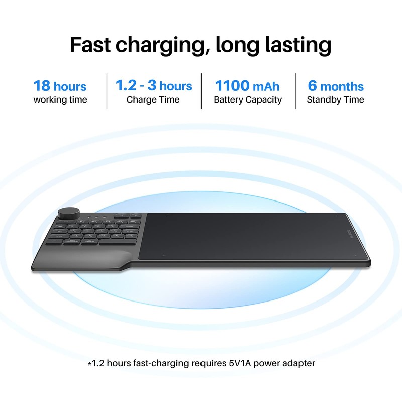 Wireless Drawing Tablet HUION Inspiroy Keydial KD200 Bluetooth Graphic Tablet