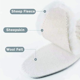Genuine Sheepskin Insoles with Lambswool Blend - Ultra Soft & Durable Shoe Pads for Flat Shoes, Beige,Comfort (13 Little Kid)