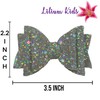 Grey Sliver Beautiful Glitter Hair Bows Clips Slides Grips for