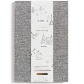Promptly Journals, A Complete Travel Journal: From Boarding to Exploring (Grey Tweed, Linen) | Vacation Journal | Travel Memories Journal | Road Trip Essentials