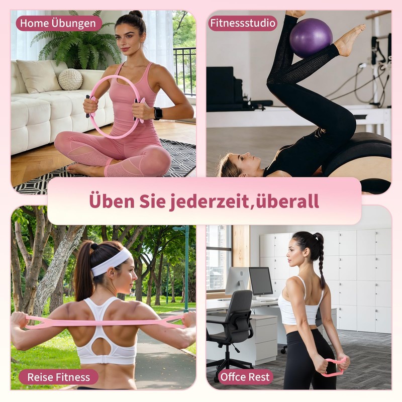 BSJ BESTGYM Pilates Ring Set for Women, Pilates Equipment with