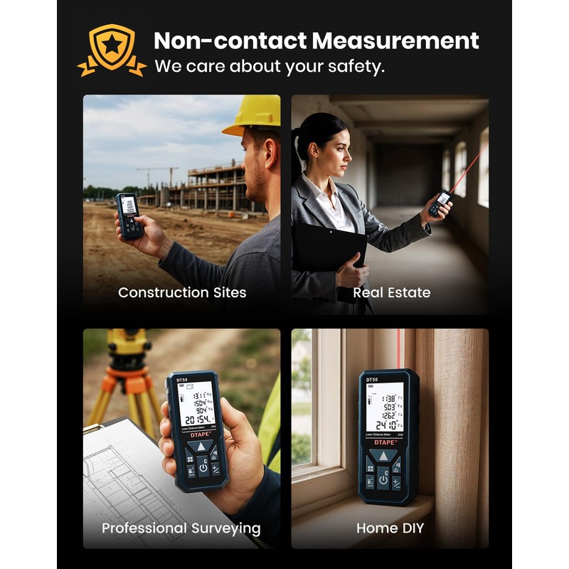 Laser Measure, DTAPE 330 Ft Digital Laser Distance Meter, Upgraded