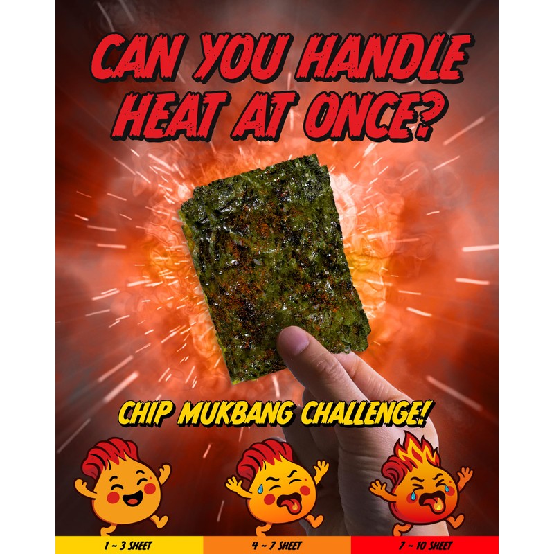 MAPDA KIMCHIP! Crispy Seaweed Snack (10 Packs) Spicy Kimchi Salsa