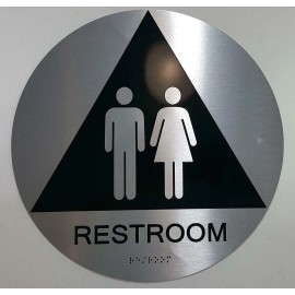 Buildingsigns.com California Title 24 Geometric All Gender Restroom Sign ..(6x9 & Q12 )-REF24-1027