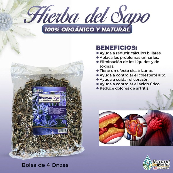 Natural de Mexico USA Hierba del Sapo Herbal Tea 4 oz-113g Toad Grass Herb Cholesterol Support HerbTea