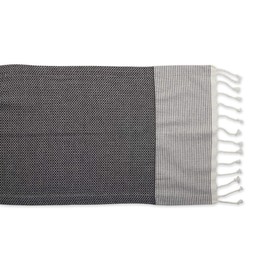 DII Bordered Dobby Woven Table Runner, 15 x 72, Black, 1 Piece