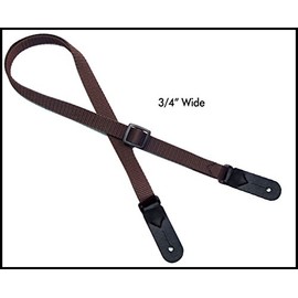 Legacystraps 3/4” Strap for A and F type Mandolin, Ukuleles and Guitars Brown with 2 heavy ends