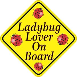 StickerTalk Ladybug Lover on Board Vinyl Sticker, 5 inches by 5 inches