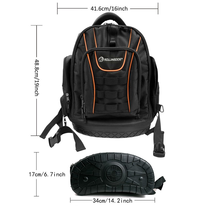 ROLLINGDOG Painter Backpack - Heavy Duty Multifunctional Tool Backpack Fits