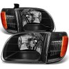 AKKON - For [Black] 2000 2001 2002 2003 2004 Toyota Tundra Regular | Access Cab Headlights w/Corner Lights Pair