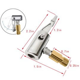 Lock On Air Chuck Tire Inflator Hose Adapter, Metal Locking Tire Chuck with Standard Tire Valve Thread, No Leakage Tire Inflating Hose Nozzle for Portable Tire Pump/Air Compressor