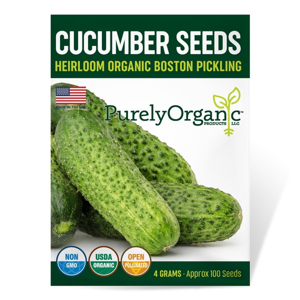 Organic Boston Pickling Cucumber Seeds - USDA Organic, Non-GMO, Open