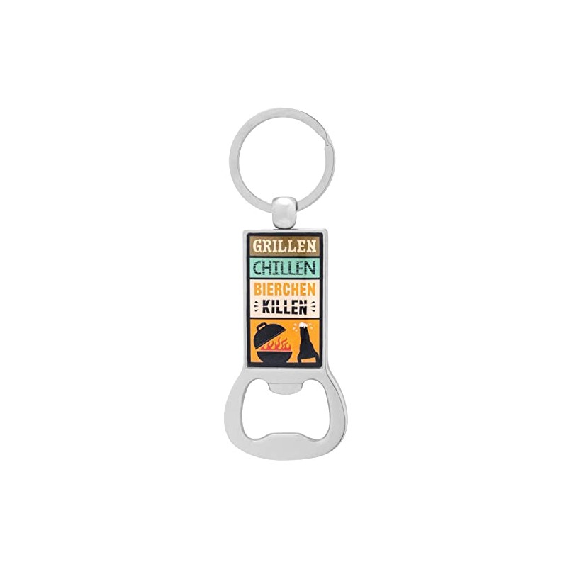 GRUSS & CO Bottle Opener "Grillen, Chillen, Bierchen Killen", multicoloured,