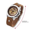 Raptor Men's Chrono-Look Watch with Riveted Bracelet Brown Analogue Date