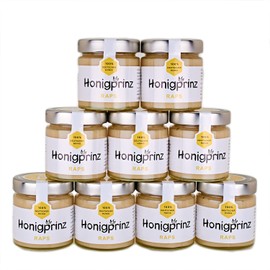 Honigprinz Family Beekeeping Honey 100% German Flower Honey [9 x 250 g] Creamy Rapeseed Honey, Original and Natural Honey Enjoyment