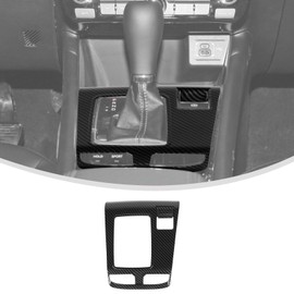 Linskip Gear Shift Panel Cover Compatible with 2022 2023 2024 2025 Jeep Compass, Console Gear Shift Cup Holder Decor Cover for Jeep Compass Interior Accessories(Black Carbon Fiber)