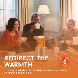 Heat Deflector for Solo Stove Mesa, Fire Pit Heat Deflector, Works as a Outdoor Patio Heater, Tabletop Fire Pit Accessories, 304 Stainless Steel, Portable, Captures/Redirects Warmth 5×7.5in