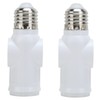 2Pcs 3 Prong Light Socket Adapter Plug White E26 Light