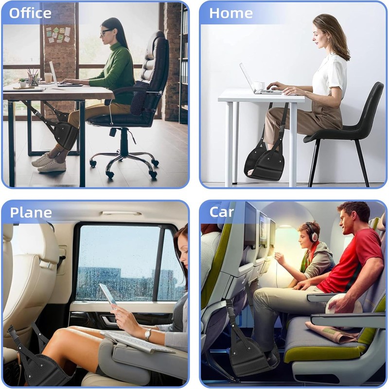 Yeanifeana Portable Airplane Foot Rest for Travel - Adjustable Height