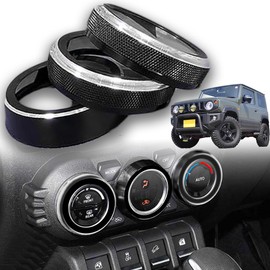 BLOOM SPIRITS Jimny JB64W JB74W Air Conditioner Dial Cover Black Air Conditioner Dial Ring Aluminum Alloy 3P Accessory Parts Compatible with Swift H29.1 and Up