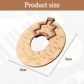 Wooden Melody Tool - Chord Wheel, Circular Wooden Wheel and Musical Learning Tool, Guitar Chord Wheel for Songwriter, Teacher and Musicians