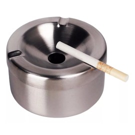 Clicmania Cenicero Portatil Con Tapa Acero Inoxidable Deposito Ceniza