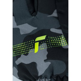 Reusch Unisex Baby Maxi R-tex Xt Waterproof Membrane, Warm Ski Gloves, Everyday Gloves, Snow, Sledging, Baby Gloves, Winter Gloves, 7696 Black/Grey Camou, V