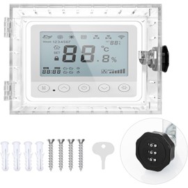 Young Dance Universal Thermostat Combination Lock Box, Clear Large Thermostat Guard for Wall Thermostats, Thermostat Cover Fits Thermostats 6.5 "H x 4.72 "W x 1.97 "D or Smaller (1 Set)