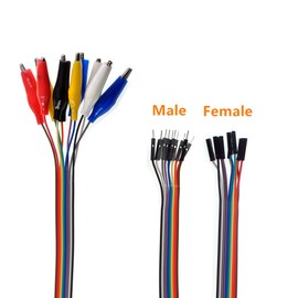 Oiyagai 2 in 1 Alligator Clip to Dupont Wire 10pin 30cm Male, Crocodile Clip to Jumper Wire 10pin 30cm Female for Test Lead Arduino/Raspberry Pi/Orange Pi