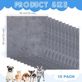 10 Pcs Waterproof Guinea Pig Pee Pad Guinea Pig Cat Dog Blankets Hamster Cage Liners Cage Accessories Coral Fleece Small Animals Blankets Bedding Mats Sleep Mat Pad Cover(Gray, 12 x 12 Inch)