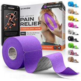 Kinesiology Tape-Incredible Support for Athletic Sports and Recovery + Free Taping Guide - Pre-Cut 2 inch 16.4 feet (Indigo Purple + Free Taping Guide, 1 Pack)