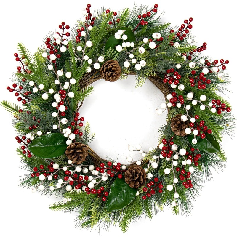 32 Pack Christmas Tree Decorations, Artificial Red Berry Stems 6.5inch