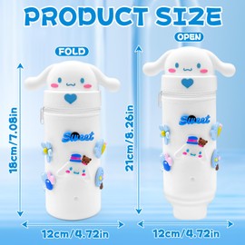 WKxinxuan Stand Up Federmäppchen, 2-in-1 Weiche Silikontasche, Kawaii Federmäppchen, Multifunktionales Wasserdichtes Mäppchen,Kreative Schreibwarentasche Süßes Schulgeschenk Für Kinder