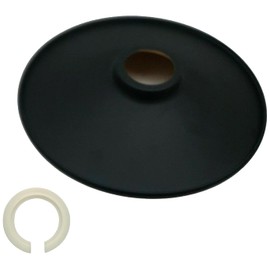 DC VOLTAGE Vintage Metal Retro Style Flat 22cm Easy Fit Pendant Lamp Shade for Living Rooms, bedrooms, Kitchen Dining Room, Cafe, and Restaurant (Black)