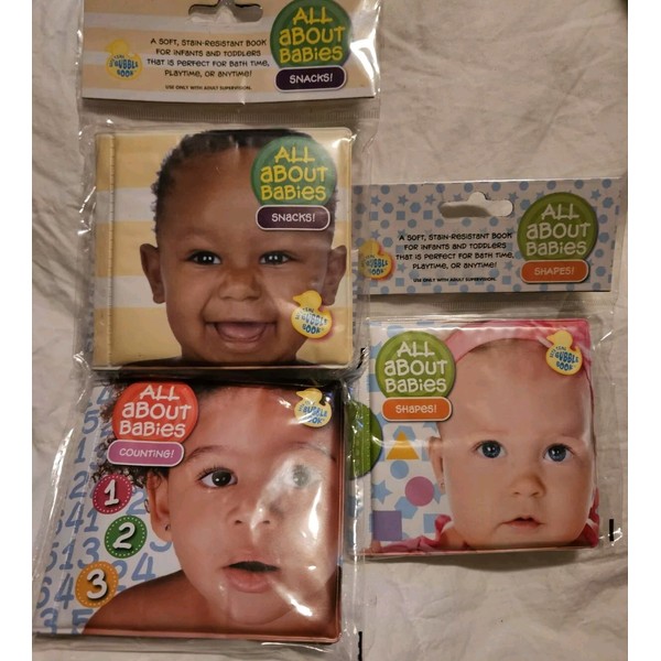 Set Of 3 Baby Bath Books NIP... Counting, Snacks, Shapes....