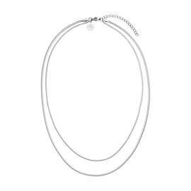 Purelei® Two Layers Necklace, Waterproof Chain for Women, Elegant Two-Layer Chain in Simple Design Made of Stainless Steel, Gifts for Women, 40-45 cm Length Adjustable, Stainless Steel, No Gemstone