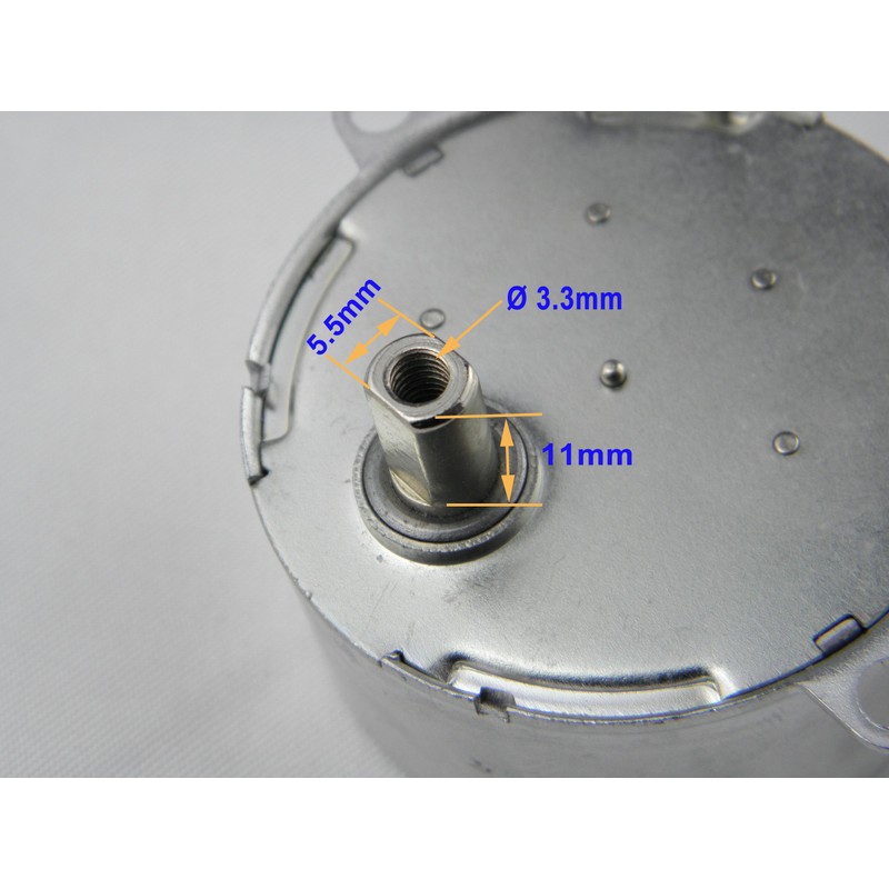 CHANCS Synchronous Synchron Motor TYD-50 12V AC 10-12RPM Flush Shaft