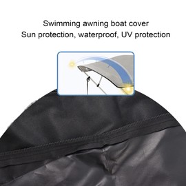 Bimini Top Replacement Cover,Oxford Cloth Foldable Rainproof Waterproof Sun Shade Boat Canopy Black