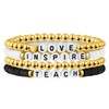 Emibele Teacher Bracelets 4 Pieces, Teacher Appreciation Bracelet Set, Bead