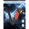 SOUNDFAM Dual 90 Degree RCA Cable Right Angle Subwoofer Cable