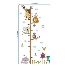 Winomo Cartoon Growth Chart Tree Removable Wall Sticker