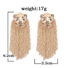 Lion Earrings for Women, Cute Animal Lion Tassel Earrings for Girls, Gold Mane Lion Dangle Earrings Hypoallergenic, Bohemian Lion Drop Earrings, Golden Lion Head Earrings Studs, Lion Jewelry Gifts Funny Earrings