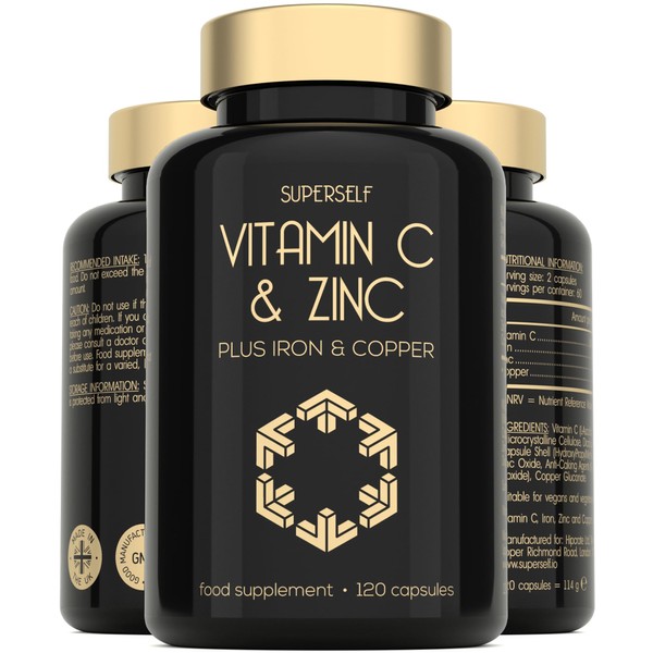 SuperSelf Vitamin C and Zinc Tablets - 1000mg VIT C