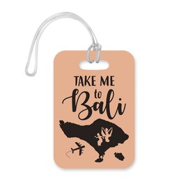 LT076 Take Me to Bali Novelty Funny Unique Designer Gift Glossy Plastic Suitcase Luggage Tag