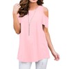 Afibi Womens Cold Shoulder Half Sleeve Swing Tunic Tops for