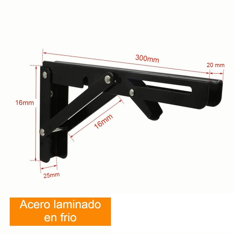 Vmingo Mensula Soporte Repisa Plegable Color Acero Brazo Abatible Escuadra